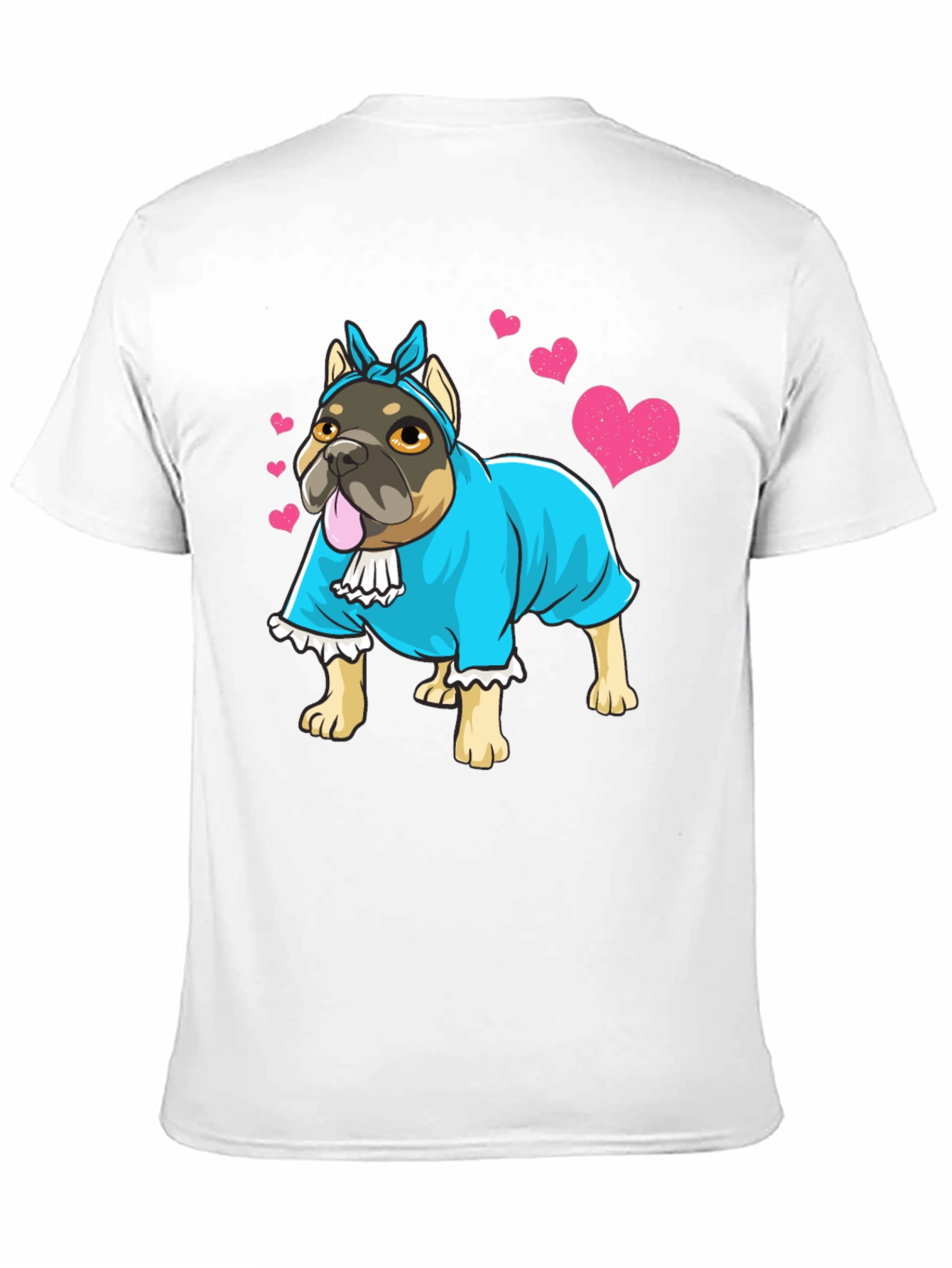 Dog Lover T-Shirt - Bulldog in Dress
