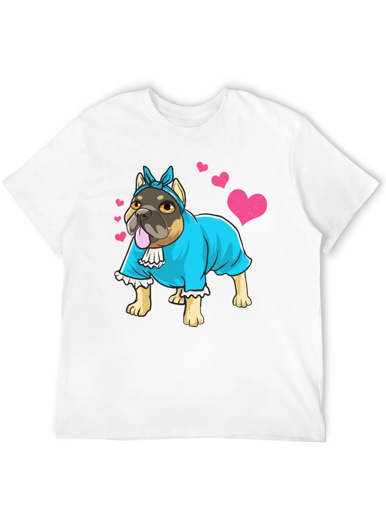 Dog Lover T-Shirt - Bulldog in Dress