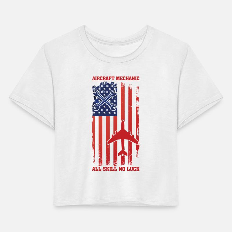 Patriotic Aircraft Mechanic Gift Shirt Flag And