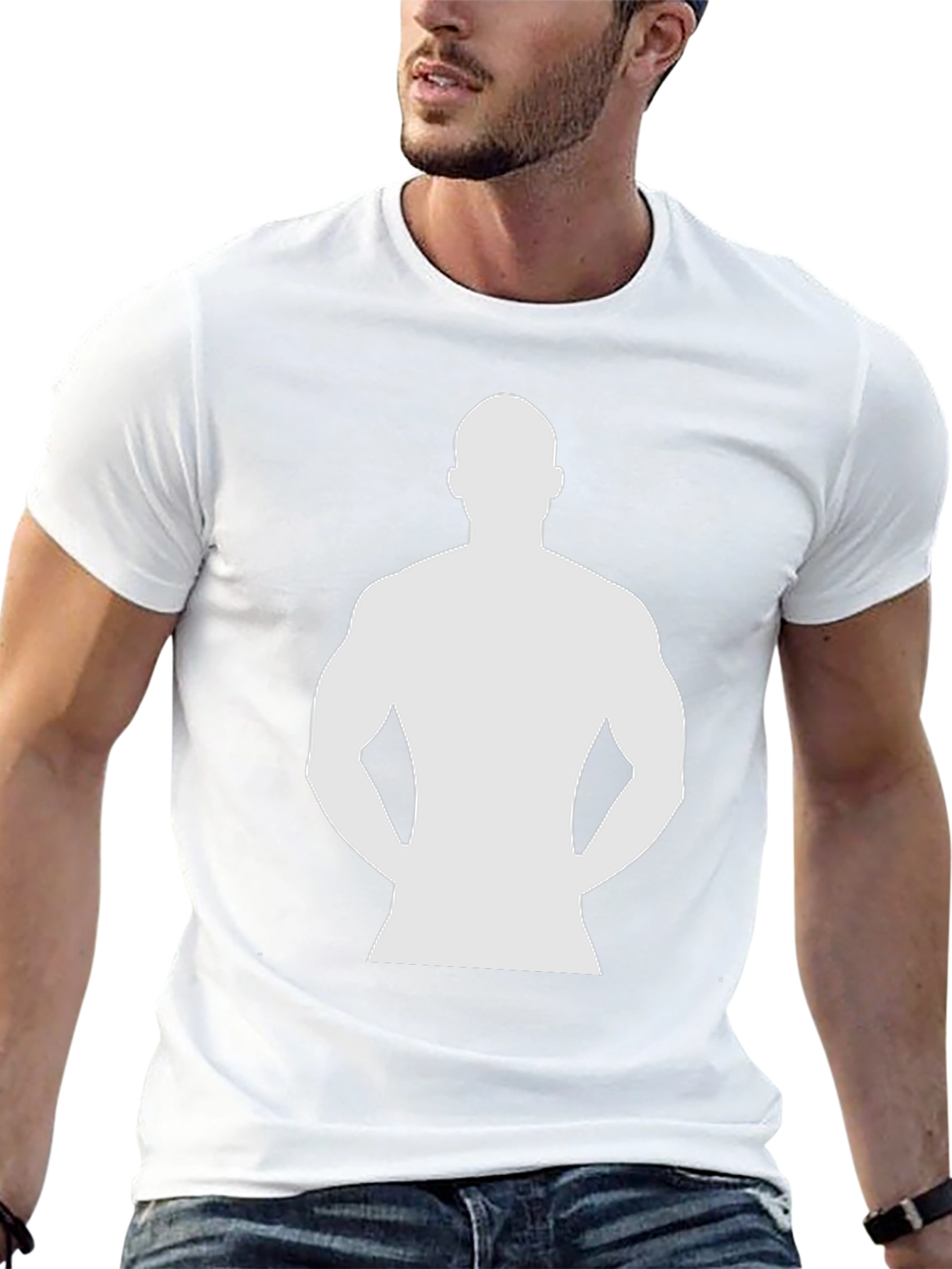 Black T-Shirt with Silhouette Graphic