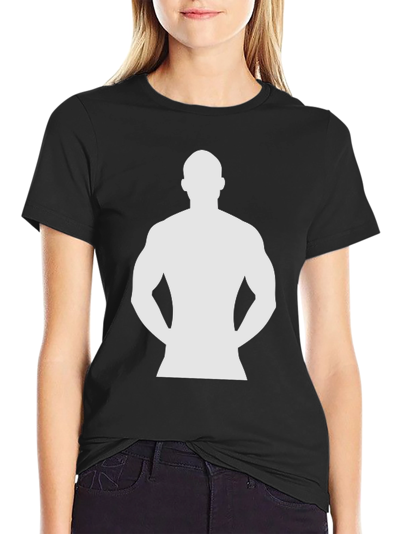 Black T-Shirt with Silhouette Graphic