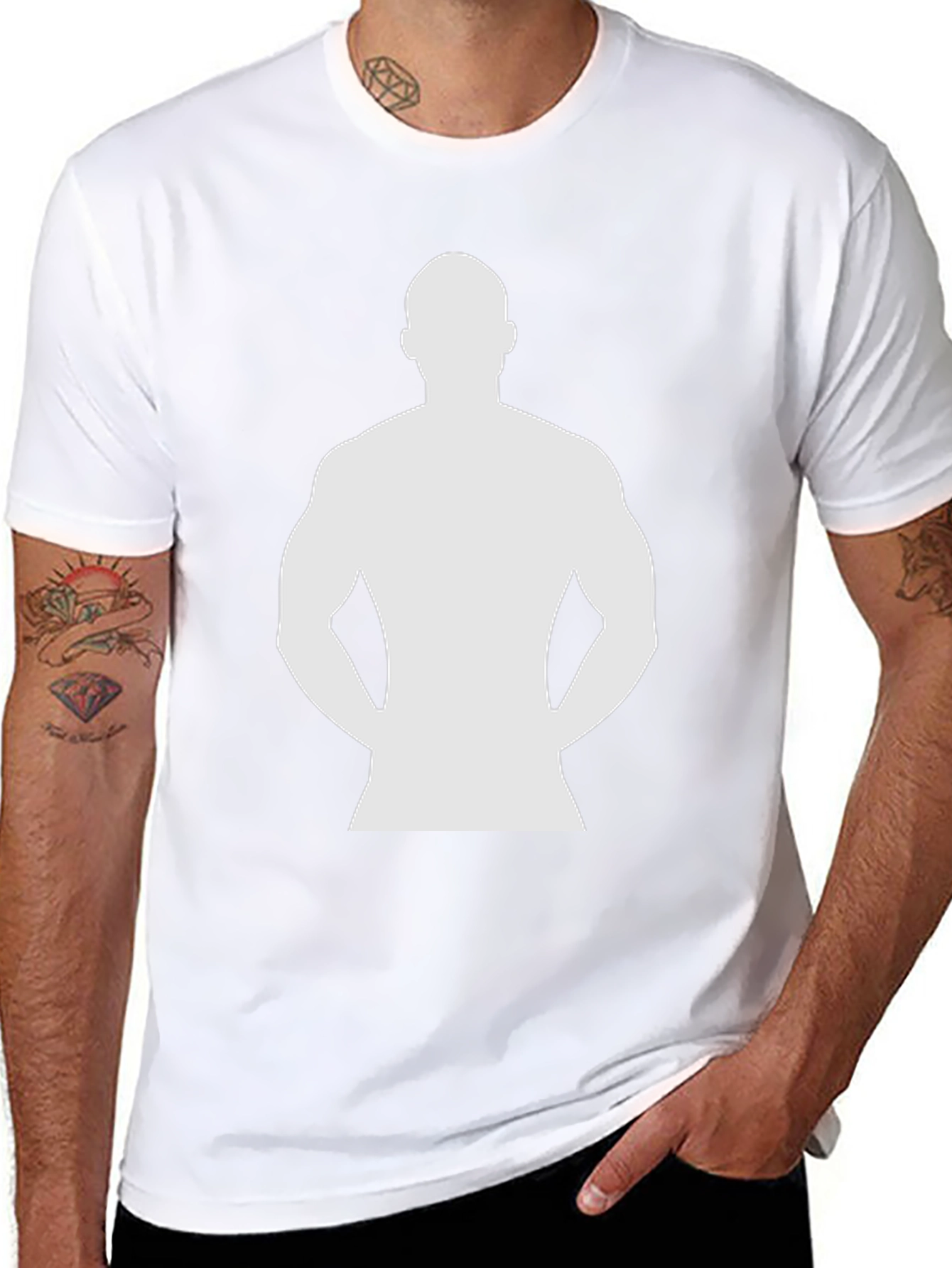 Black T-Shirt with Silhouette Graphic