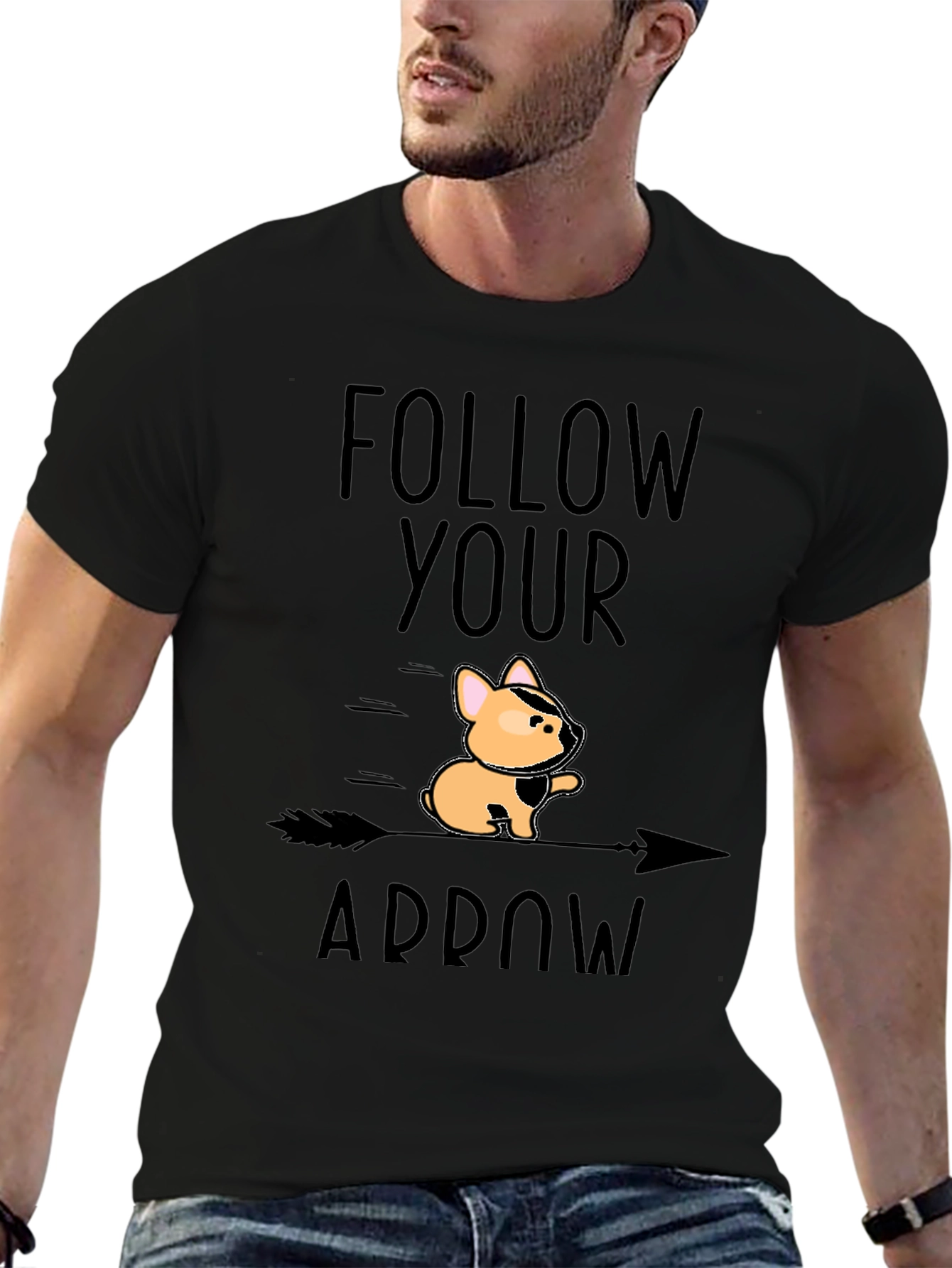 Follow Your Arrow Graphic Tee - Unique Dog Design