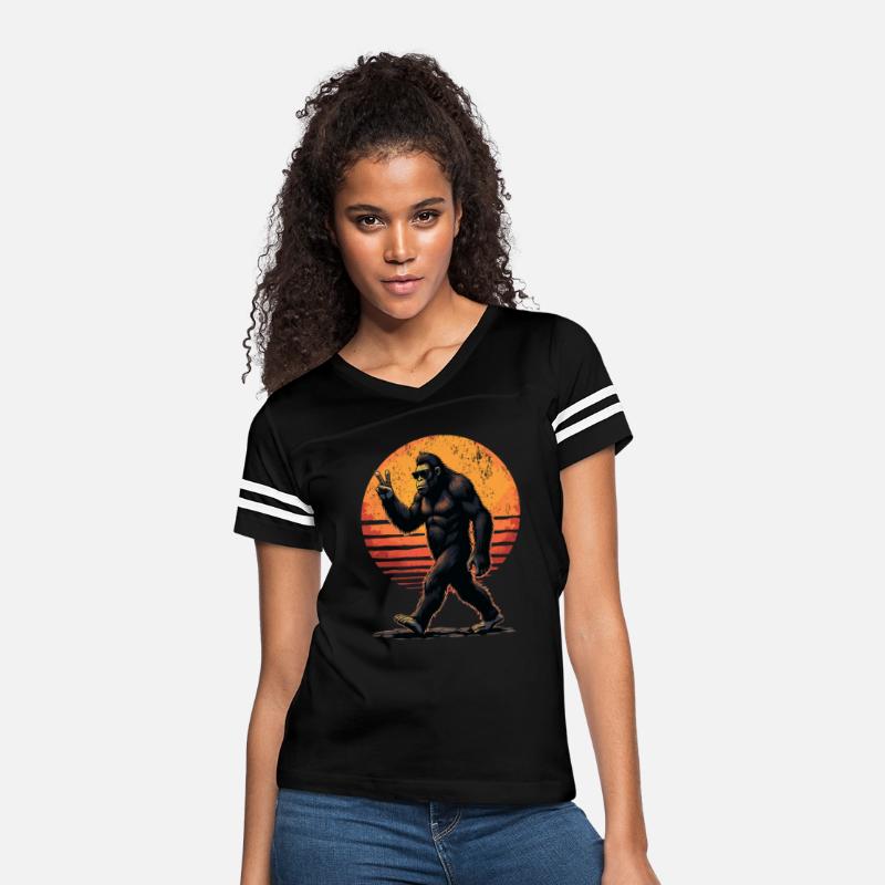 Peace Sign Bigfoot Sasquatch Sunset Graphic Funny