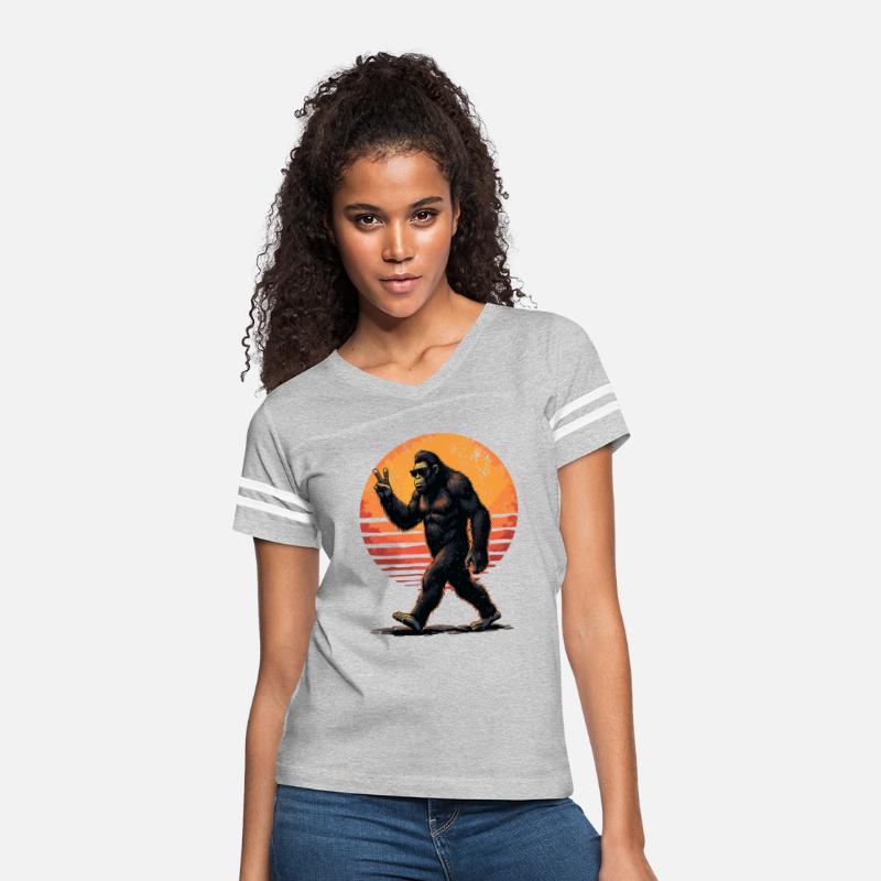 Peace Sign Bigfoot Sasquatch Sunset Graphic Funny