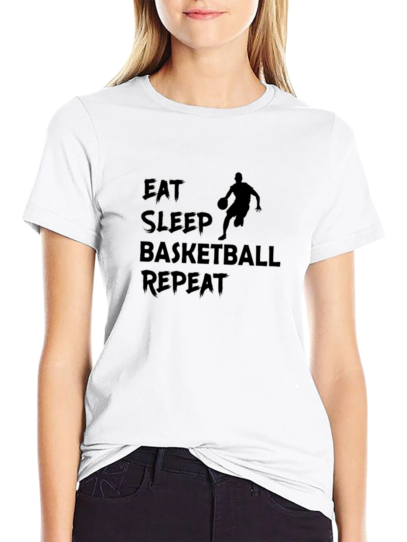 Eat Sleep Basketball Repeat Black T-Shirt