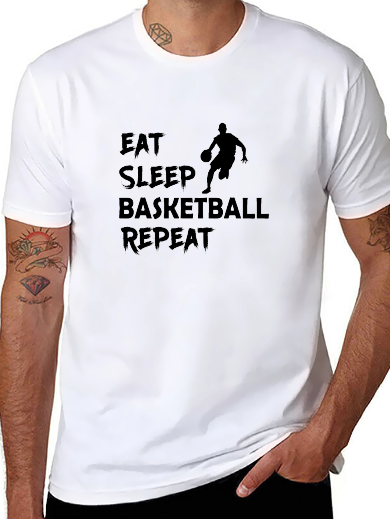 Eat Sleep Basketball Repeat Black T-Shirt