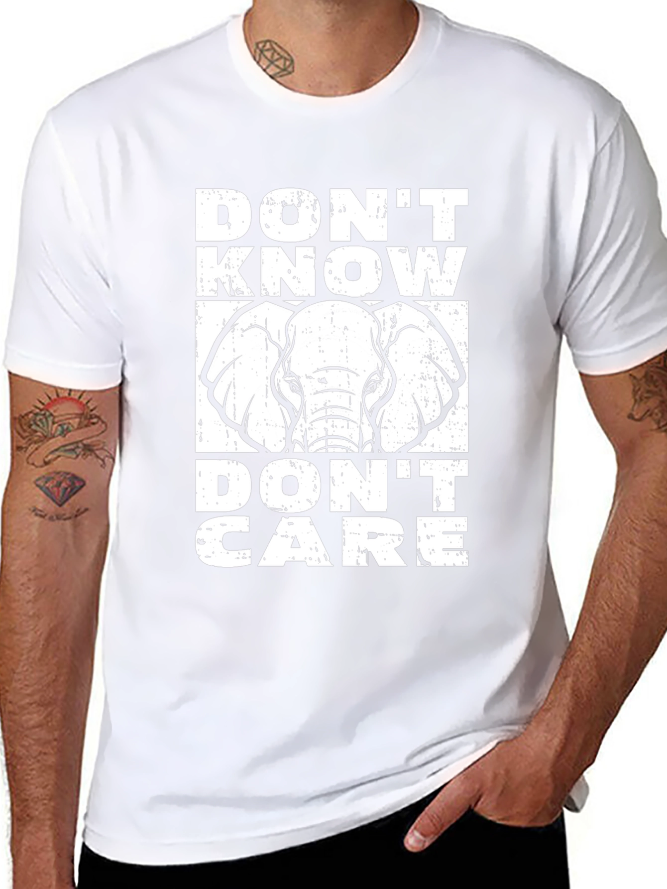 Dont Know Dont Care Elephant Graphic Tee