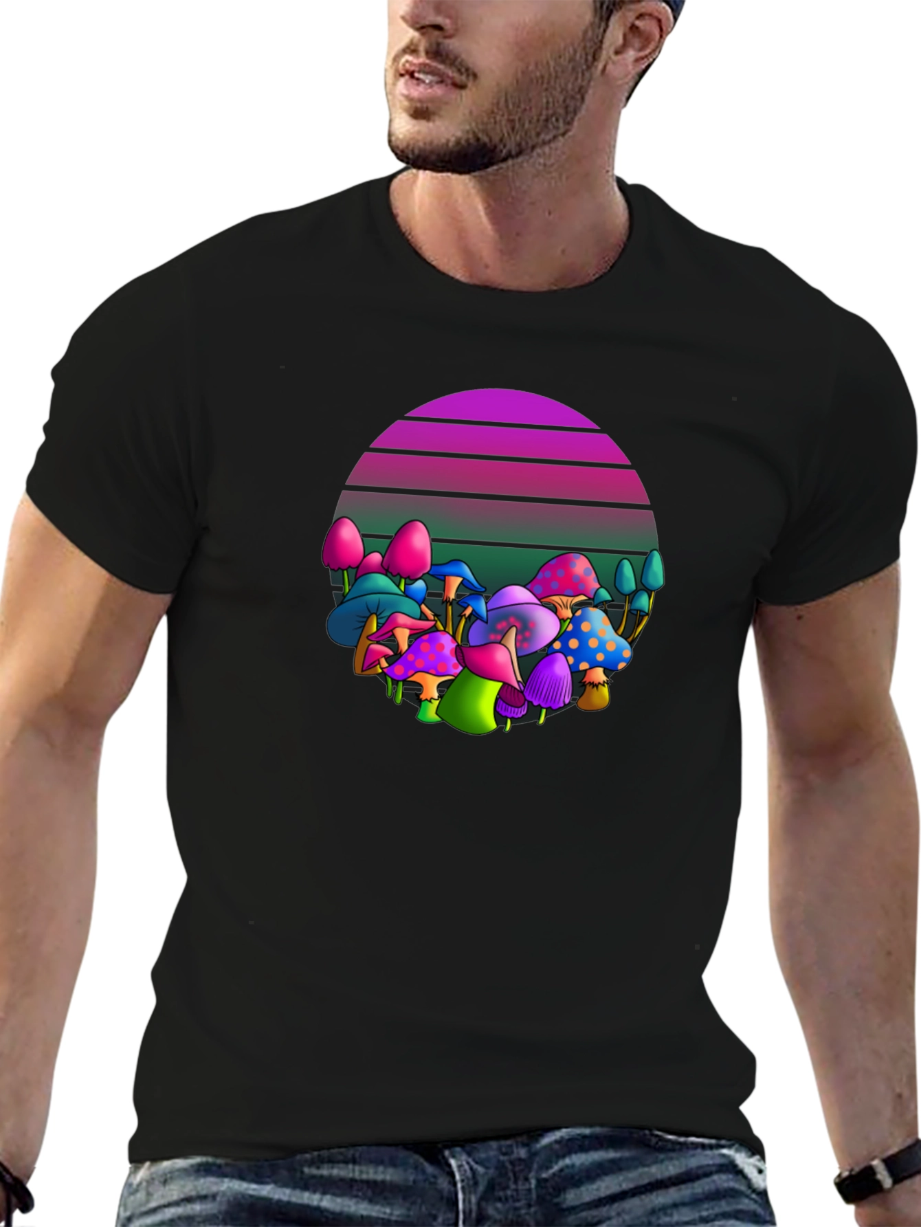 Retro Mushroom Graphic T-Shirt
