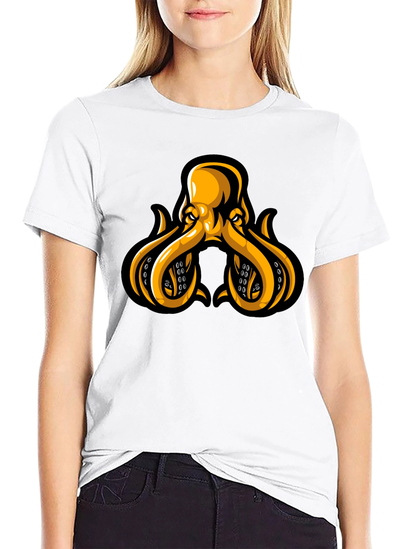 Octopus Graphic Tee - Black Cotton Blend