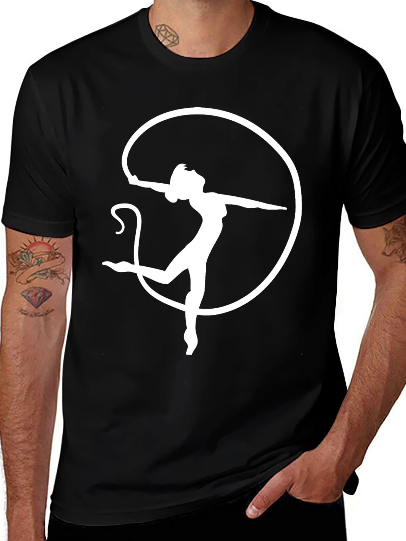 Aerial Dancer Graphic Tee - Black Cotton T-Shirt