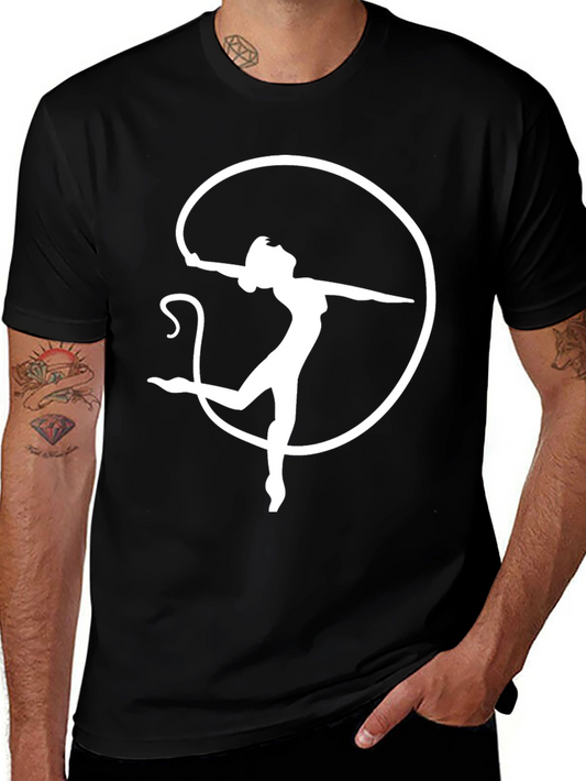 Aerial Dancer Graphic Tee - Black Cotton T-Shirt