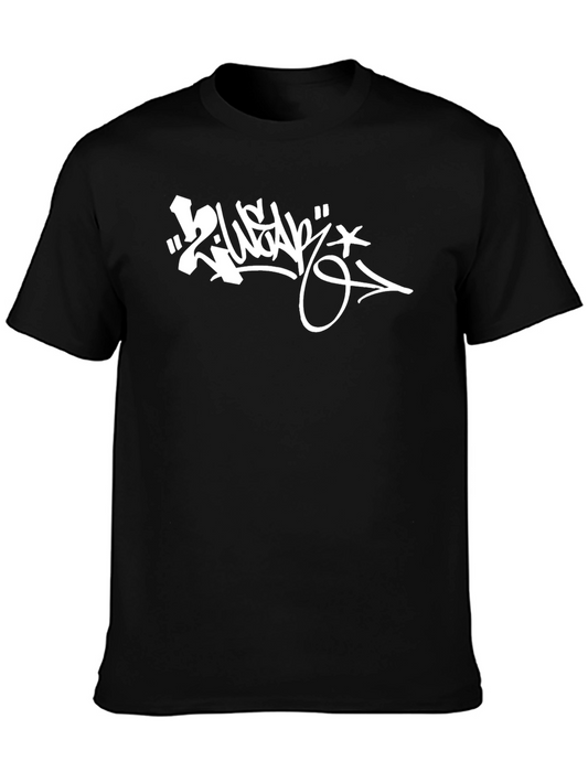 Graffiti Graphic Tee - Black Cotton Blend Streetwear T-Shirt