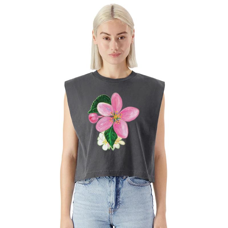 Pink Nectarine Blossom Flower Illustration