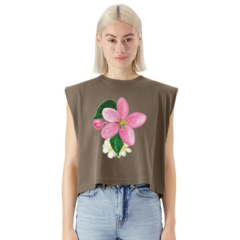 Pink Nectarine Blossom Flower Illustration