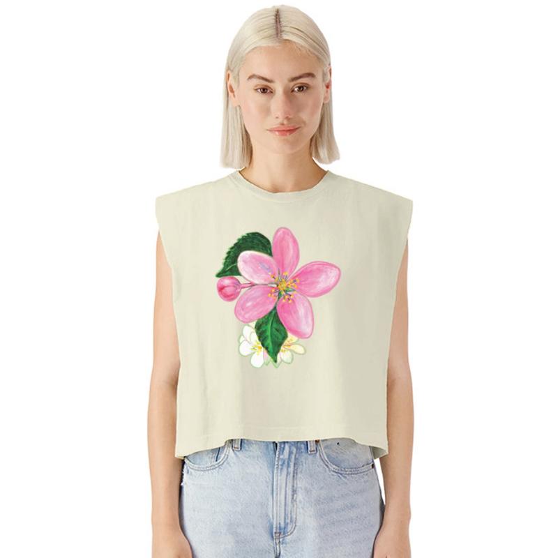 Pink Nectarine Blossom Flower Illustration