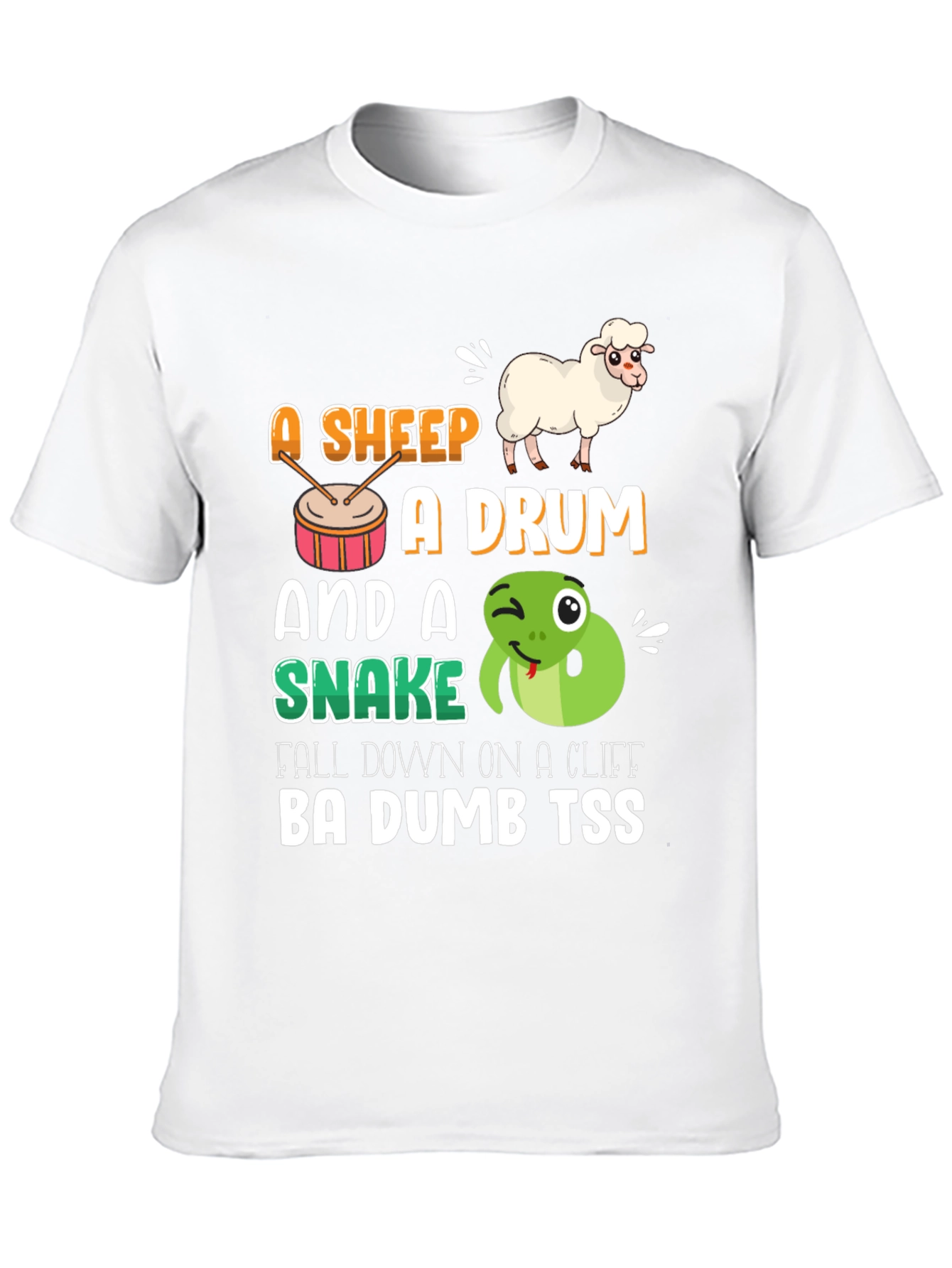 Funny Animal Pun T-Shirt - Sheep Drum & Snake
