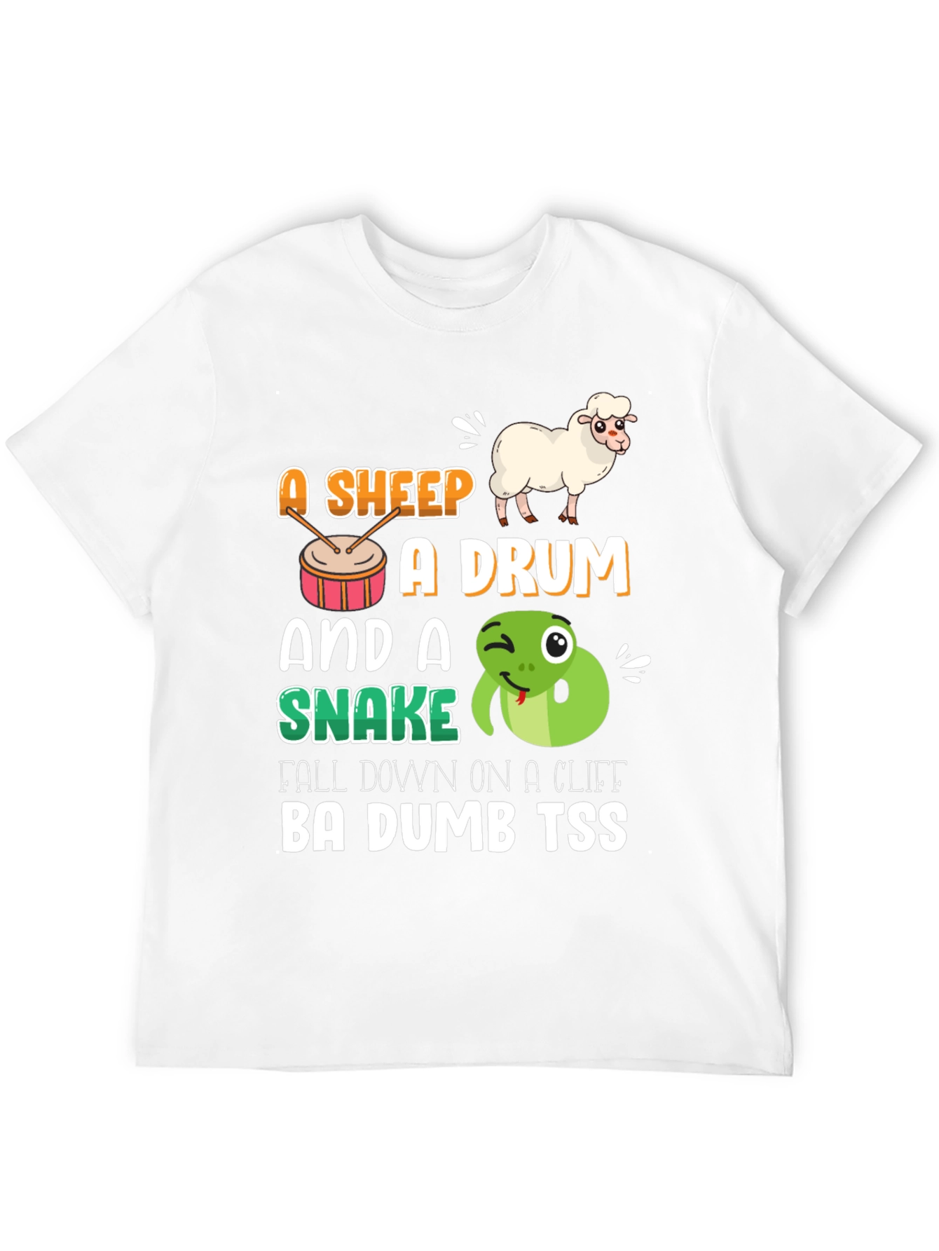 Funny Animal Pun T-Shirt - Sheep Drum & Snake