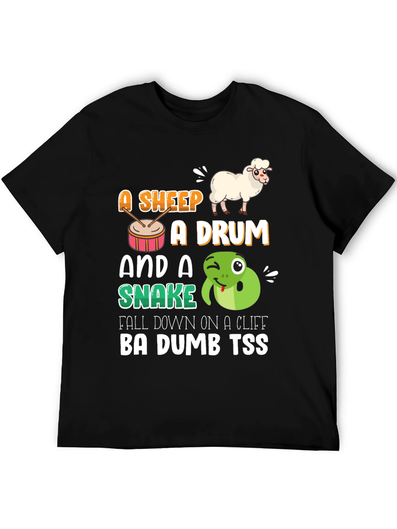 Funny Animal Pun T-Shirt - Sheep Drum & Snake