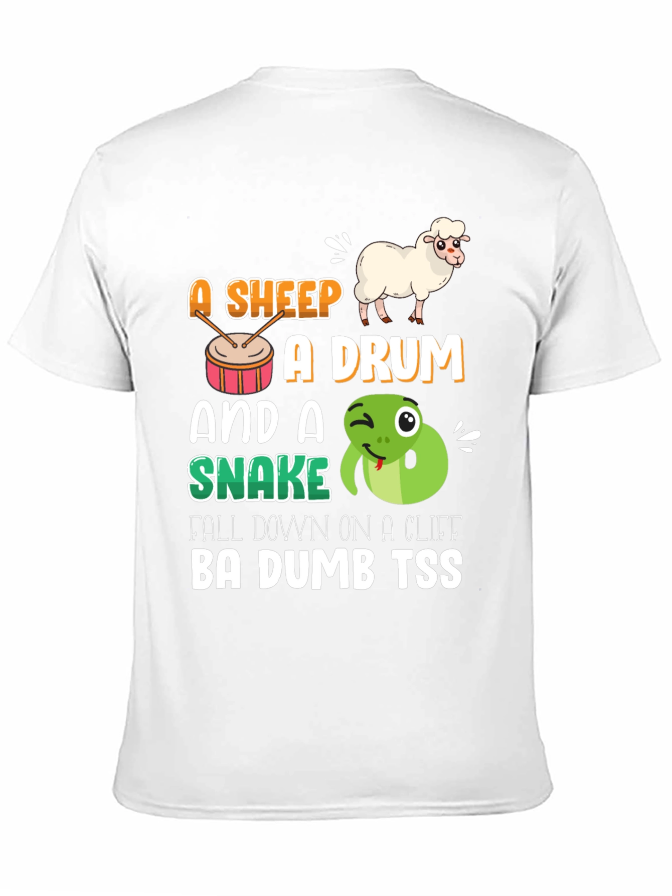 Funny Animal Pun T-Shirt - Sheep Drum & Snake