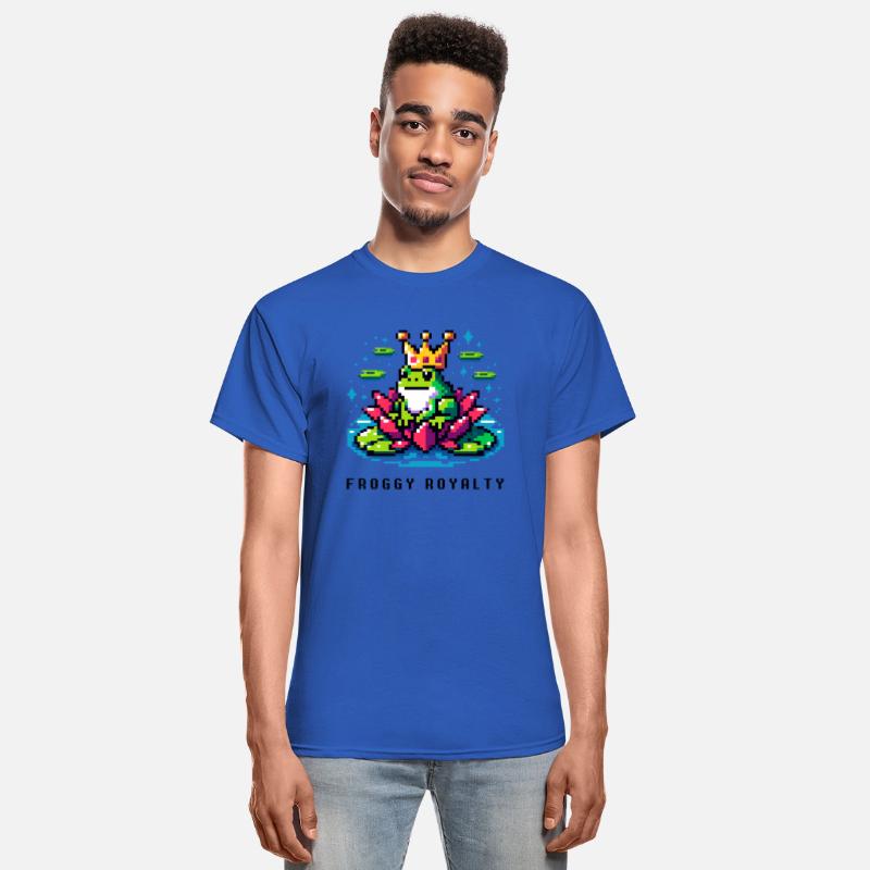 Pixel Frog Royalty - Gold Crown and Lily Pad