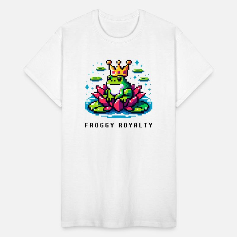 Pixel Frog Royalty - Gold Crown and Lily Pad