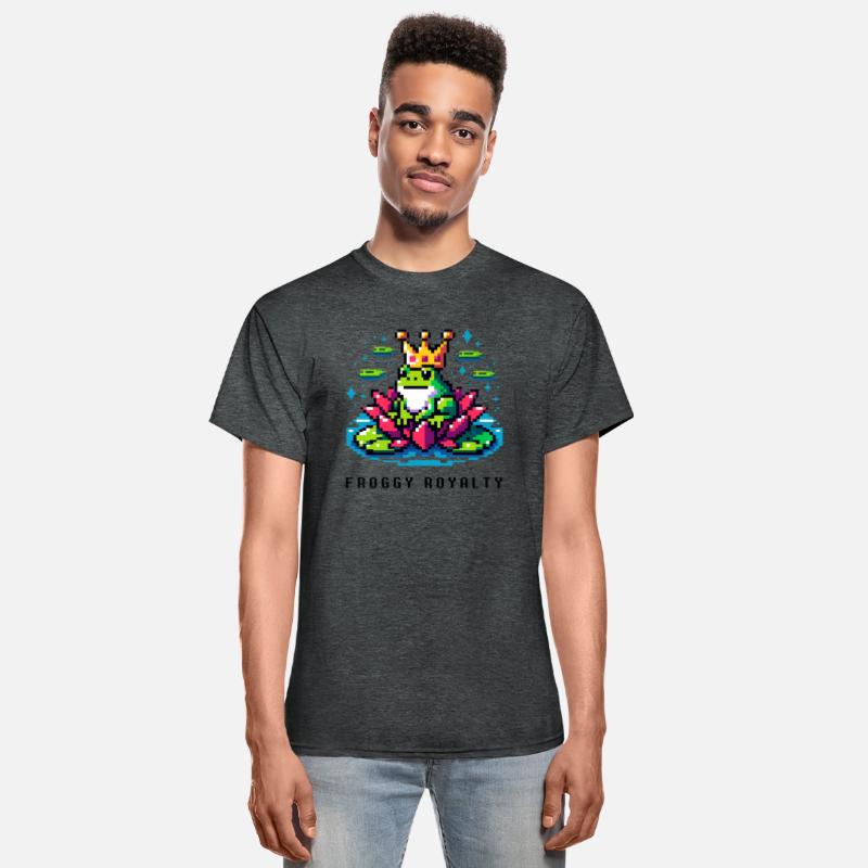 Pixel Frog Royalty - Gold Crown and Lily Pad