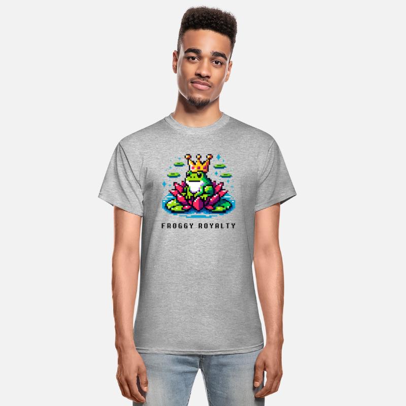 Pixel Frog Royalty - Gold Crown and Lily Pad