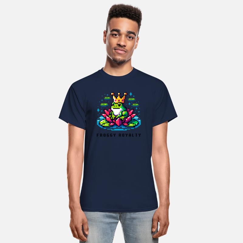 Pixel Frog Royalty - Gold Crown and Lily Pad