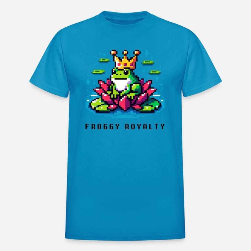 Pixel Frog Royalty - Gold Crown and Lily Pad