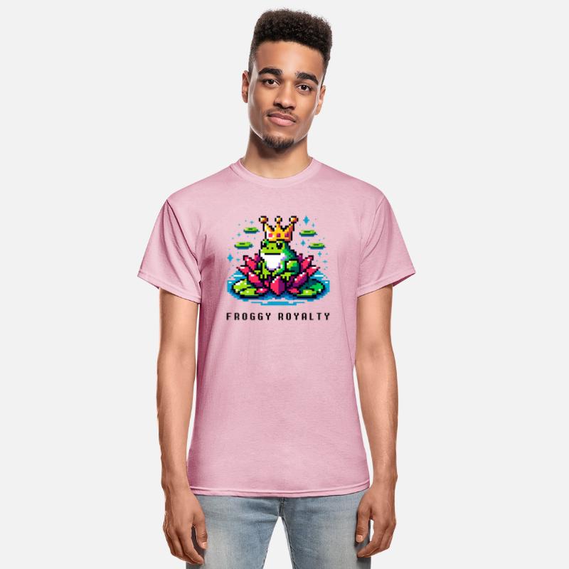 Pixel Frog Royalty - Gold Crown and Lily Pad