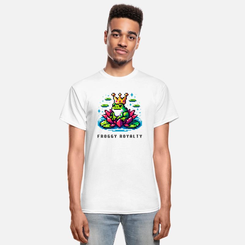 Pixel Frog Royalty - Gold Crown and Lily Pad