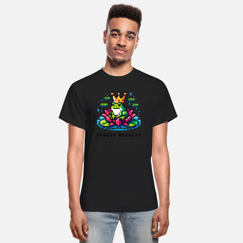 Pixel Frog Royalty - Gold Crown and Lily Pad