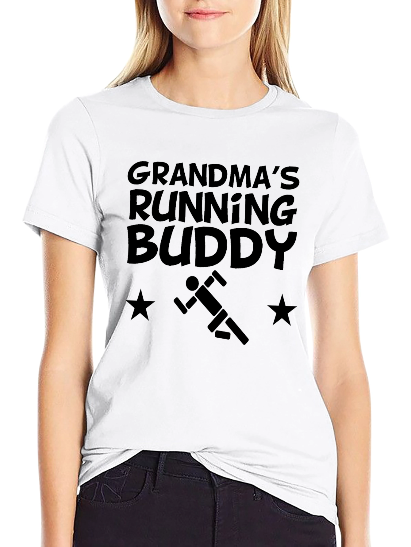 Grandmas Running Buddy Black T-Shirt