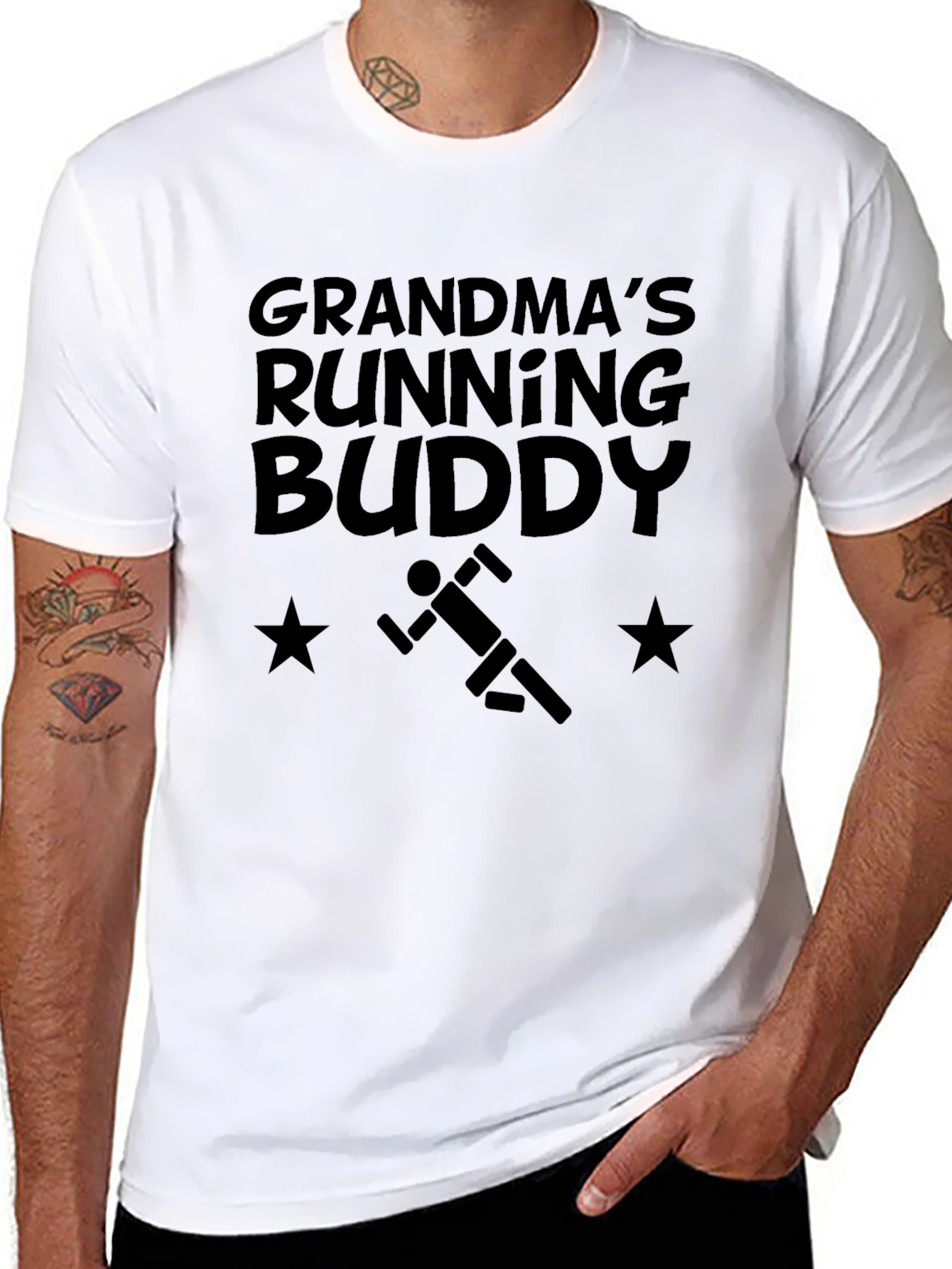 Grandmas Running Buddy Black T-Shirt