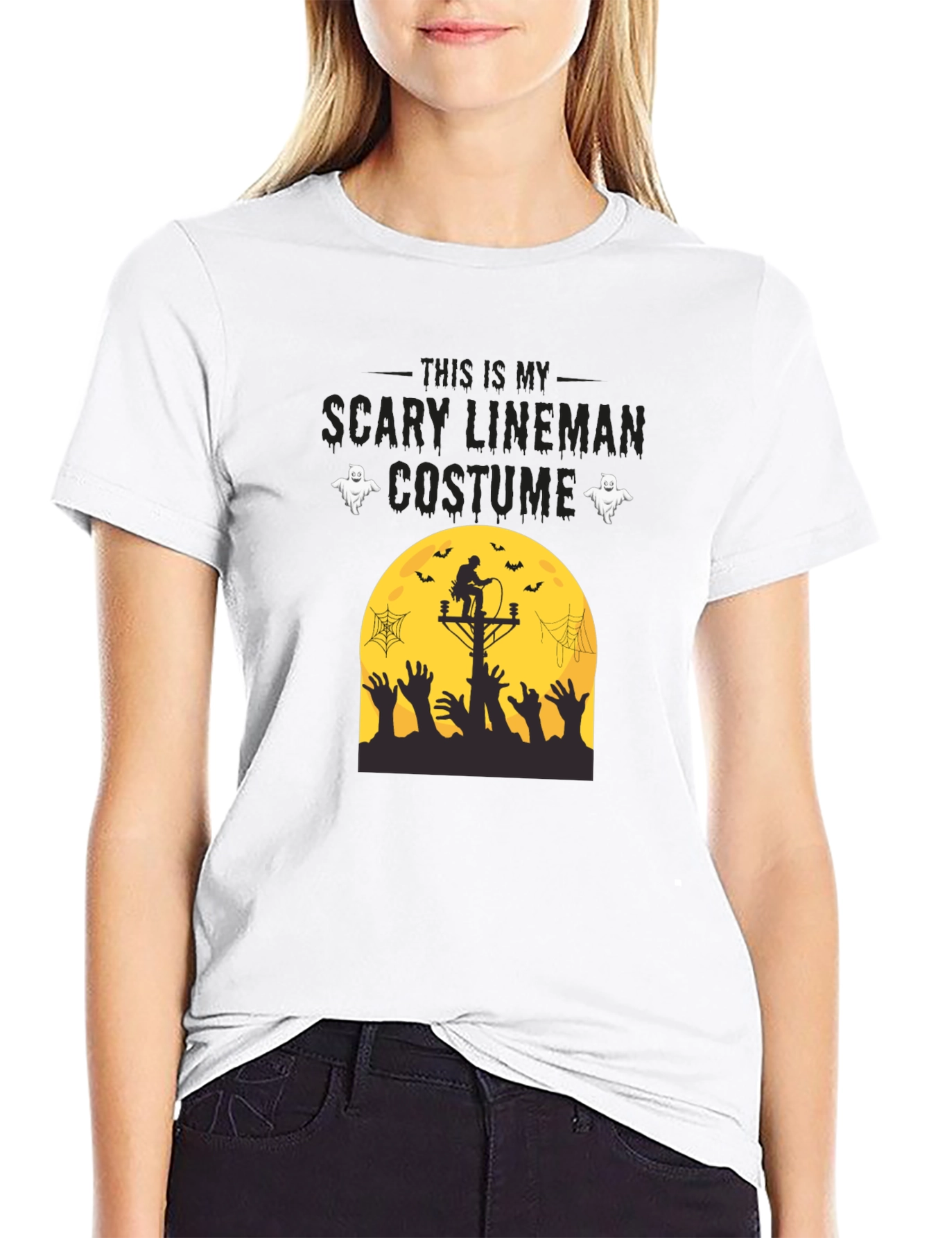 Scary Lineman Costume T-Shirt - Halloween