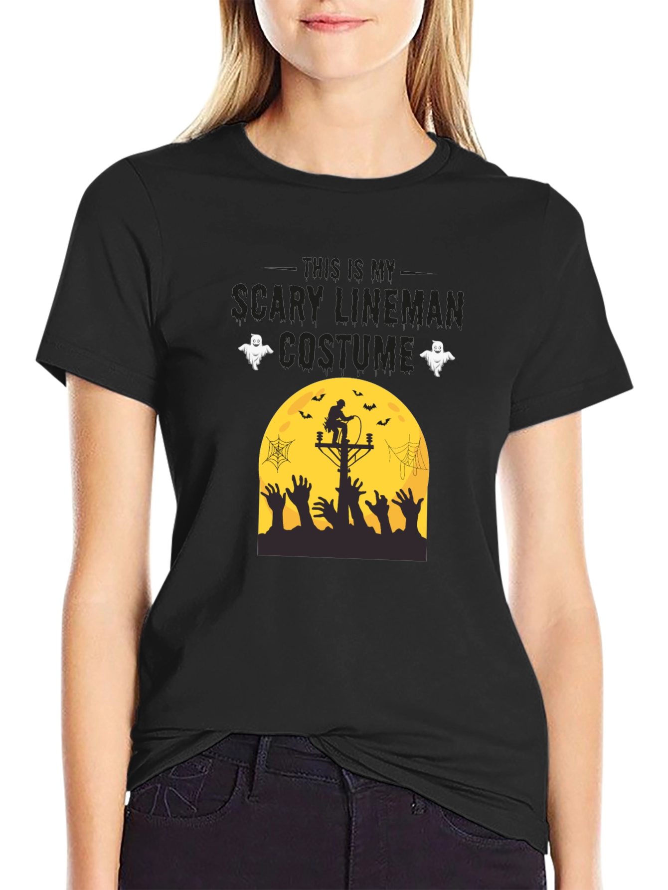 Scary Lineman Costume T-Shirt - Halloween