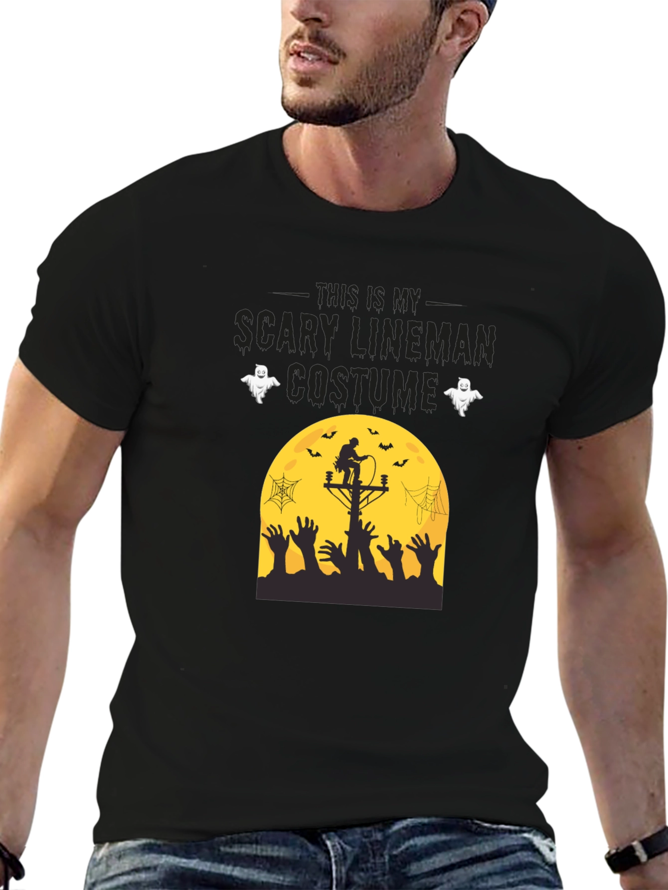 Scary Lineman Costume T-Shirt - Halloween