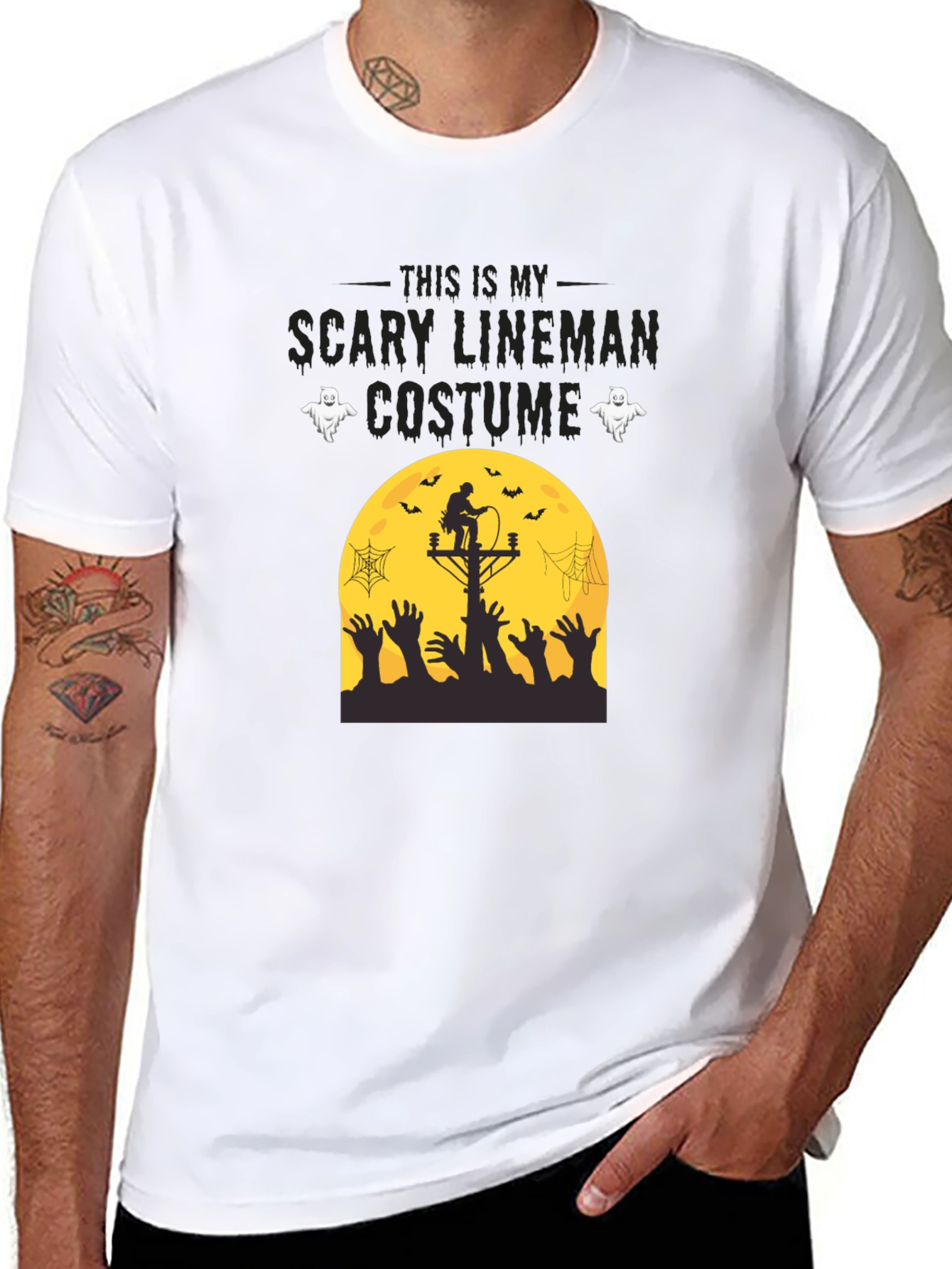 Scary Lineman Costume T-Shirt - Halloween