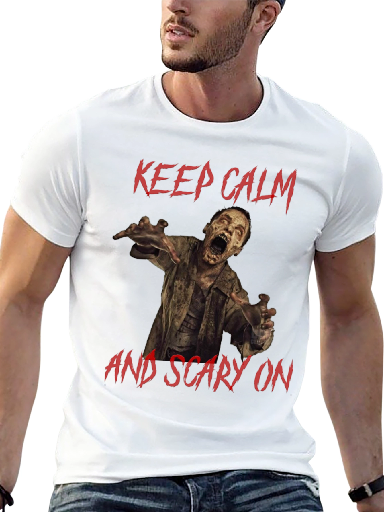 Keep Calm Zombie Scary On T-Shirt