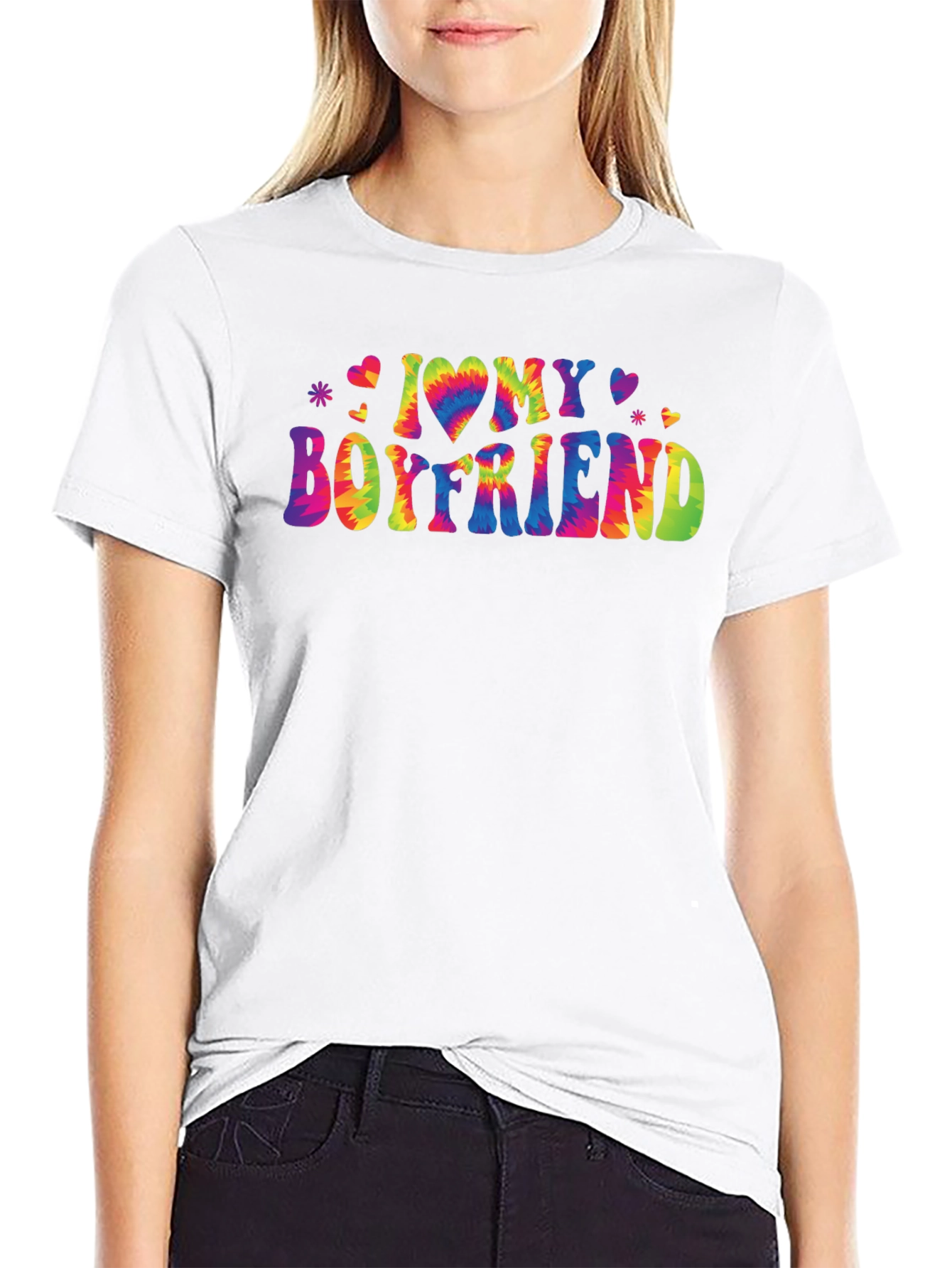 I Love My Boyfriend Tie-Dye Graphic Tee