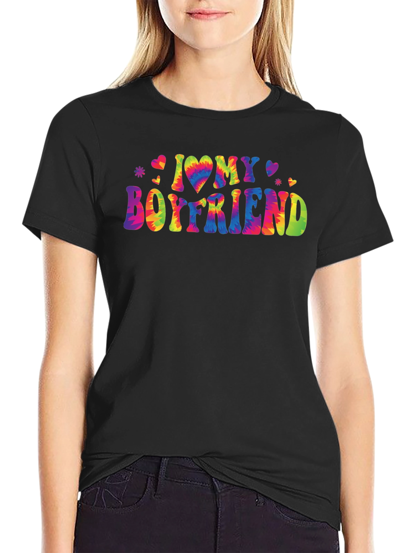 I Love My Boyfriend Tie-Dye Graphic Tee
