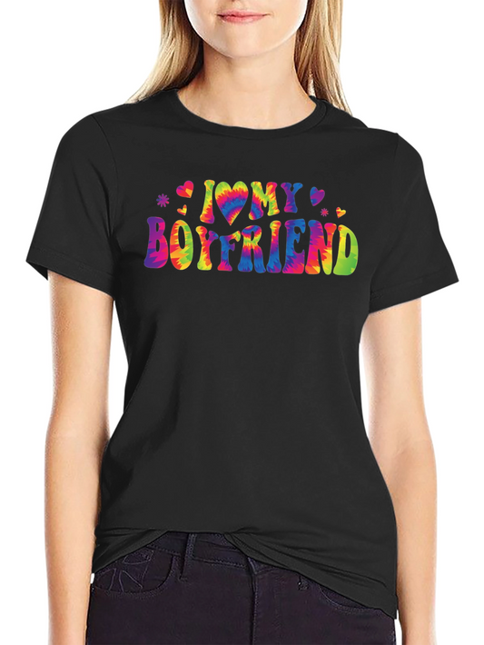 I Love My Boyfriend Tie-Dye Graphic Tee