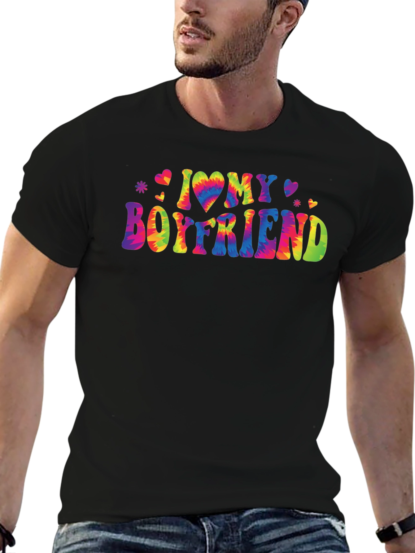 I Love My Boyfriend Tie-Dye Graphic Tee
