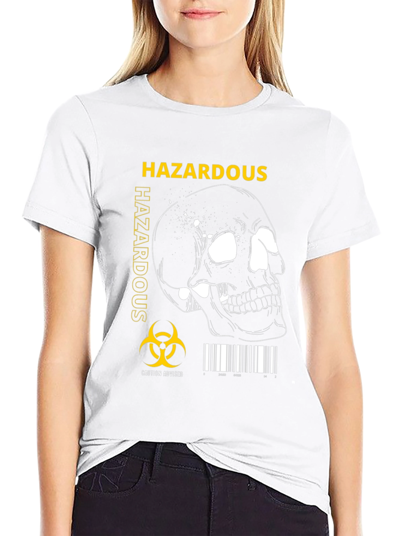 Hazardous Biohazard Skull Graphic T-Shirt