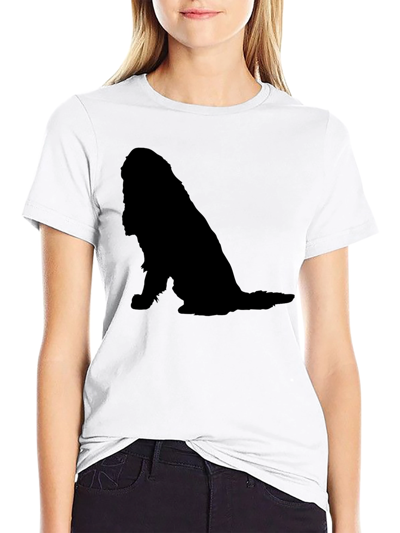 Dog Silhouette Black T-Shirt