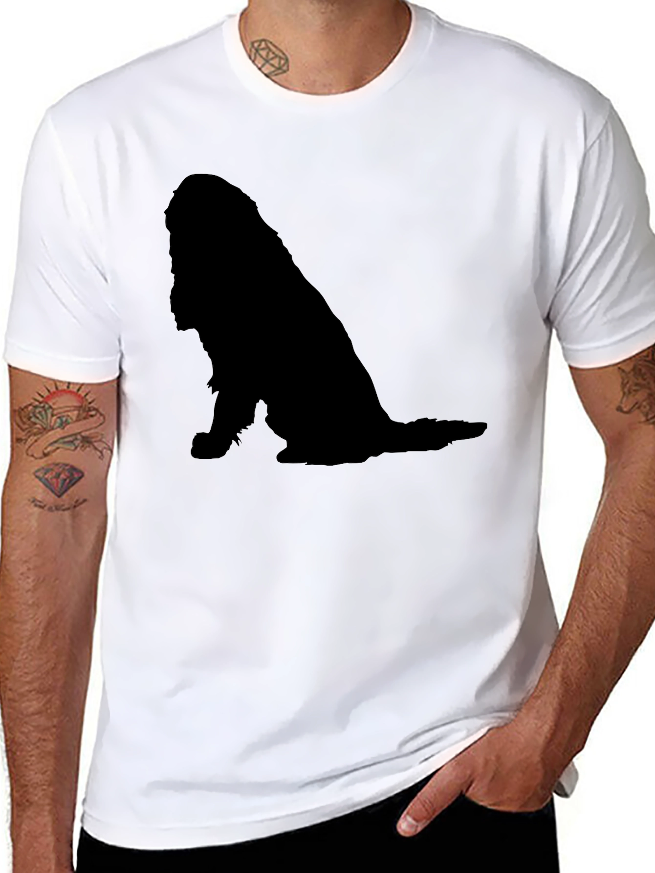 Dog Silhouette Black T-Shirt