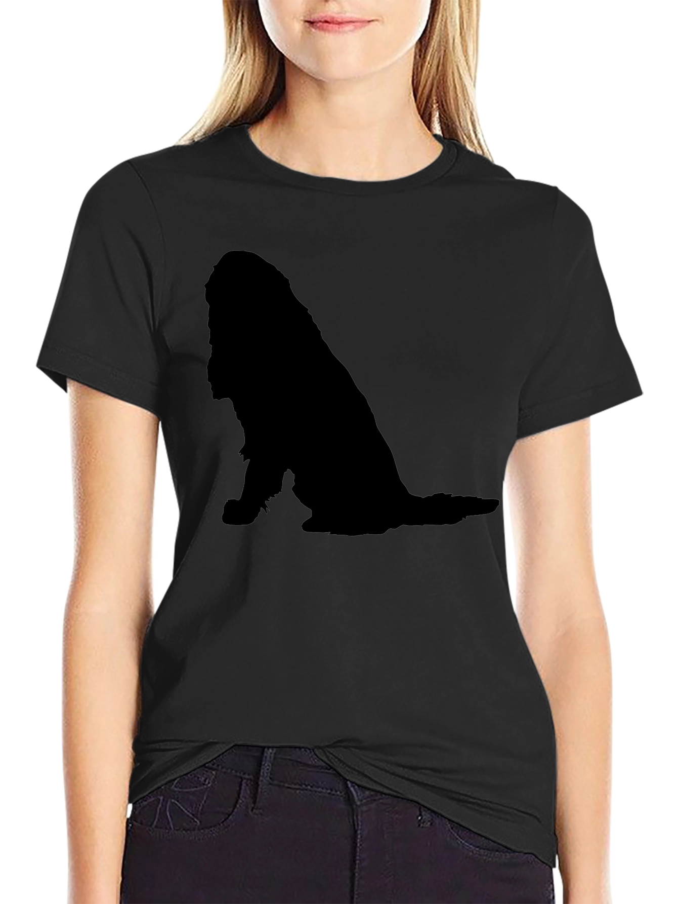 Dog Silhouette Black T-Shirt