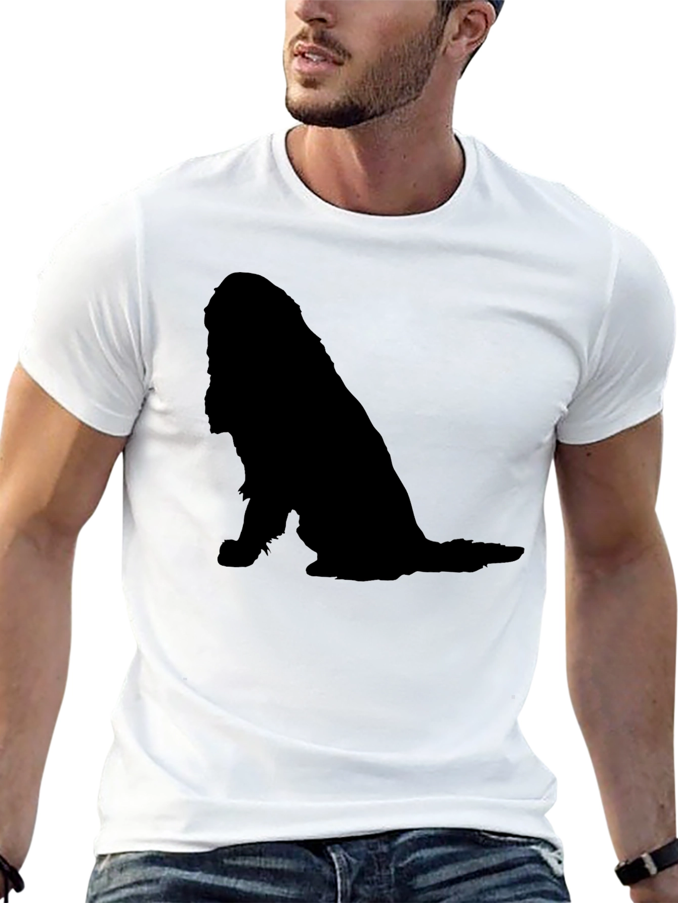 Dog Silhouette Black T-Shirt