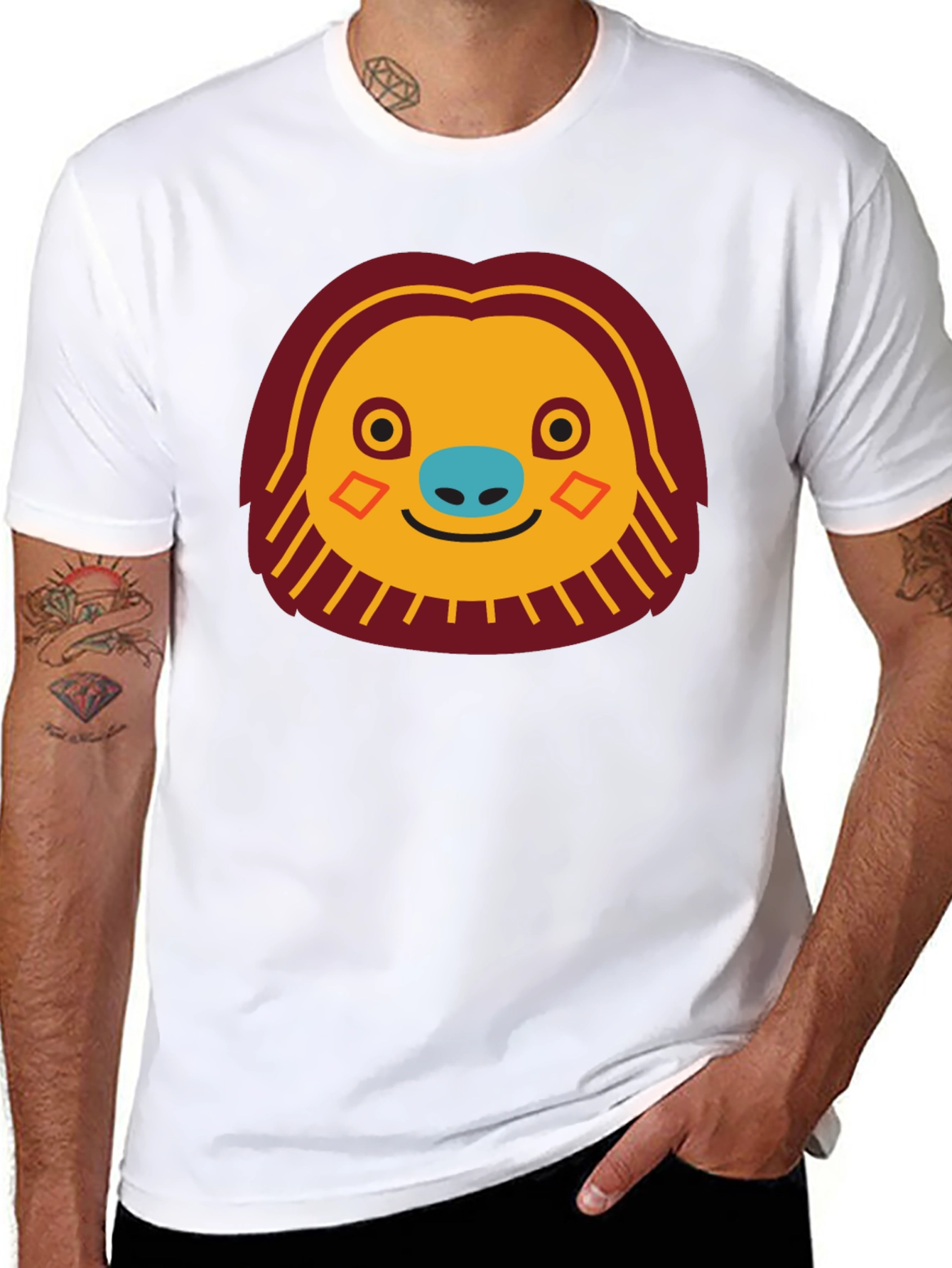 Funny Sloth Face Graphic T-Shirt